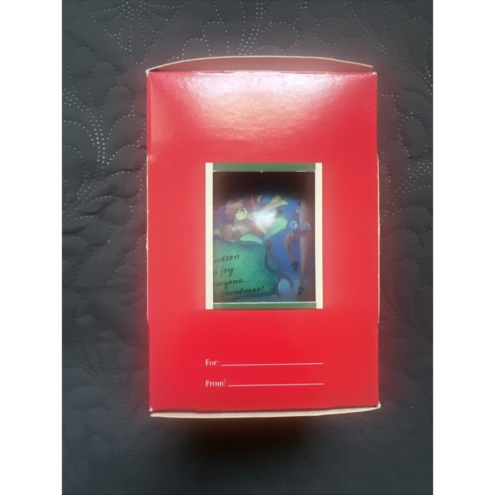 Vintage 1989 Hallmark Keepsake Ornament Grandson Glass Ball Holiday Decor Accent - Picture 3 of 6